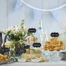 Placas de Preço Mini Lousa Romântica Quadro Negro de Madeira Pacote com 24 PÇS 6x9cm