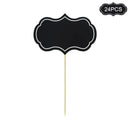 Placas de Preço Mini Lousa Romântica Quadro Negro de Madeira Pacote com 24 PÇS 6x9cm