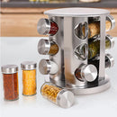 Porta Tempero Condimento Prata Giratório 12 Potes